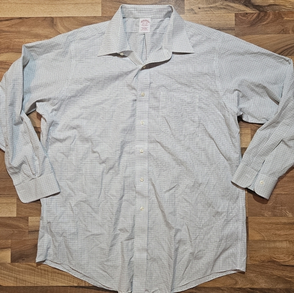 Brooks Brothers Plaid Button Down Long Sleeve Shirt Size 16.5/34 Cotton